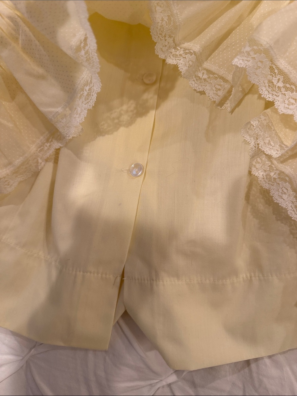 Bryan Sweet Yellow Layered Lace  Dress Size 6 - Picture 8 of 10